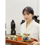  Bộ ấm chén,ấm trà men rạn bọc đồng Bát Tràng 350ml 
