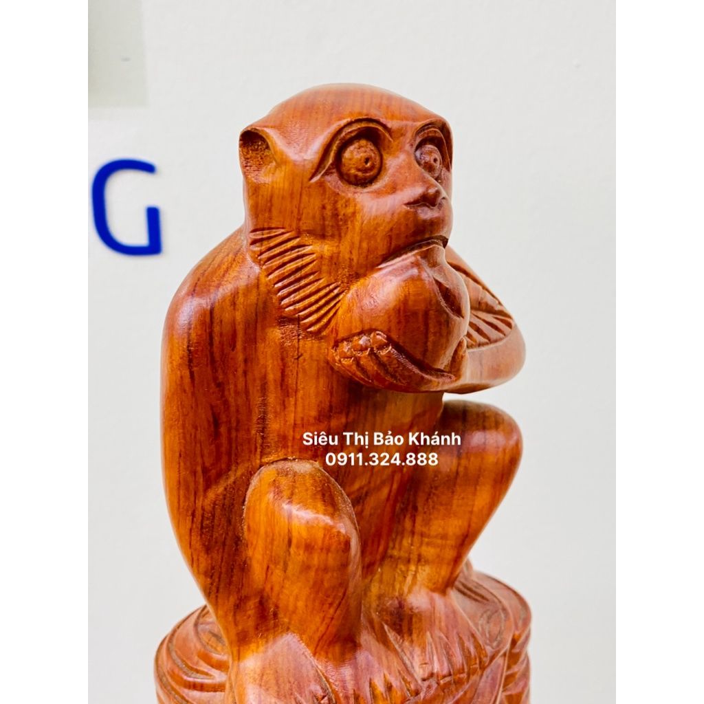  Tượng khỉ  gỗ  hương tài lộc cao 18 cm 