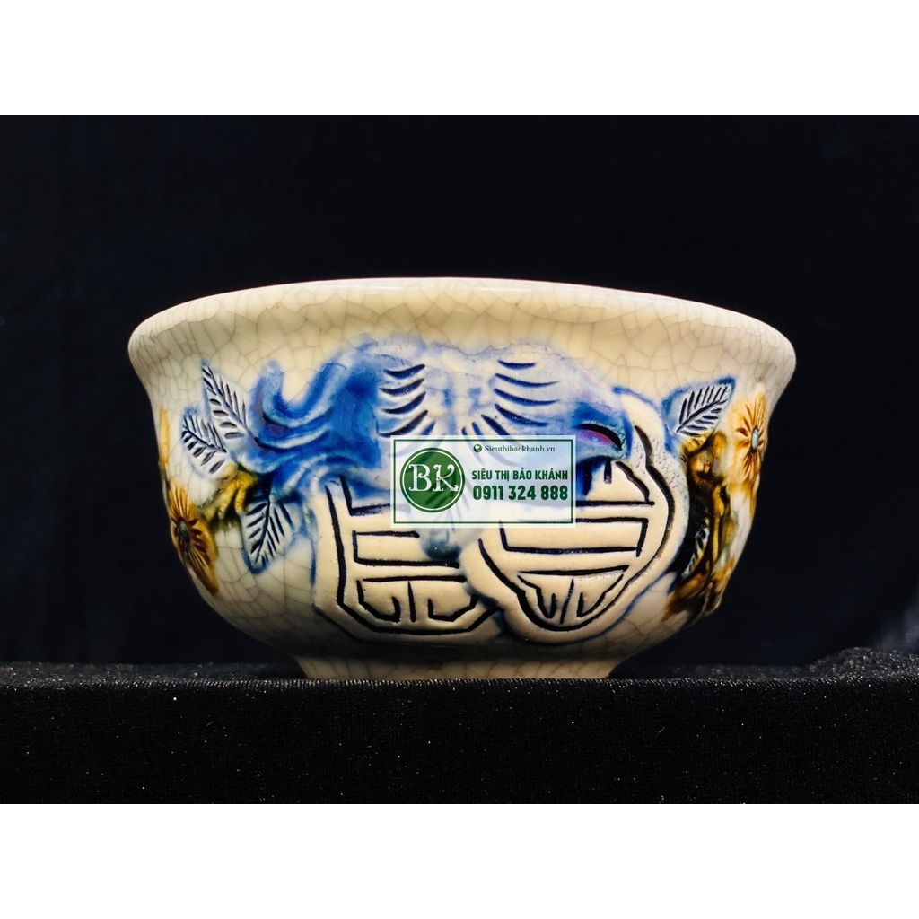  Bát Thờ Men Rạn Cao Cấp Bát Tràng-Bảo Khánh Việt Nam 7cm 