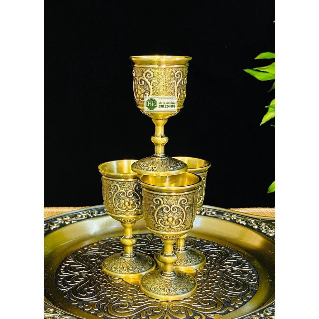  Bộ ấm chén đồng dáng hoàng gia-Ấm chén Bảo Khánh 