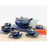  Bộ ấm trà hỏa biến men xanh Bát Tràng BKCEVN-8005 