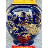  Hũ đựng chè họa tiết song công tài lộc vẽ vàng -sieuthibaokhanh 