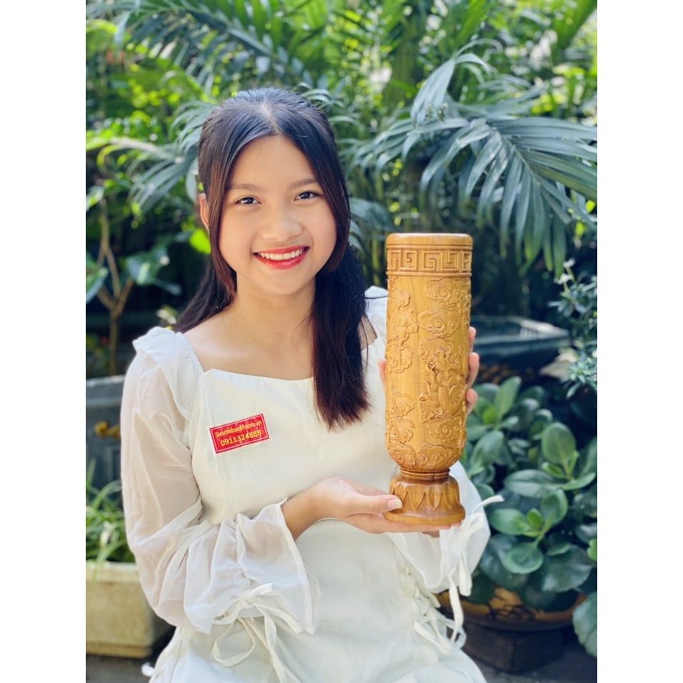  Ống cắm nhang gỗ trang trí phong thủy bàn thờ 