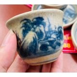  Bộ ấm chén men rạn Bát Tràng, họa tiết sơn thủy BKCE-001170VN-0004 