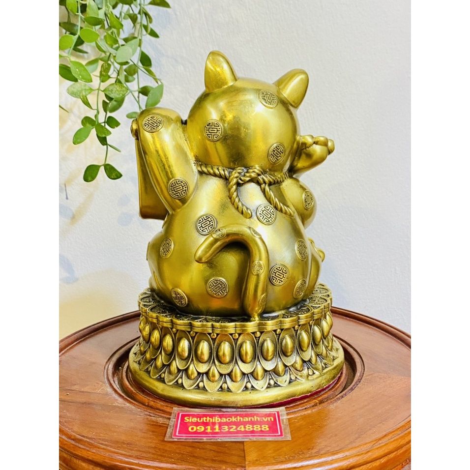  Tượng mèo thần tài mạ vàng 