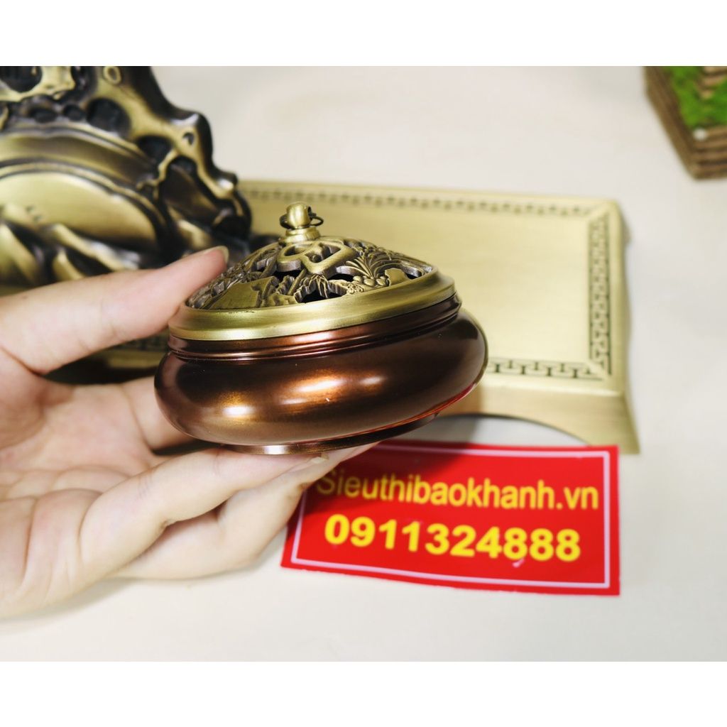  Xông trầm hương đồng quà tặng,đồ trang trí cao cấp 25cm-Siêu thị Bảo Khánh 