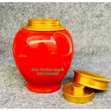  Hũ đựng chè họa tiết vẽ hoa vàng 