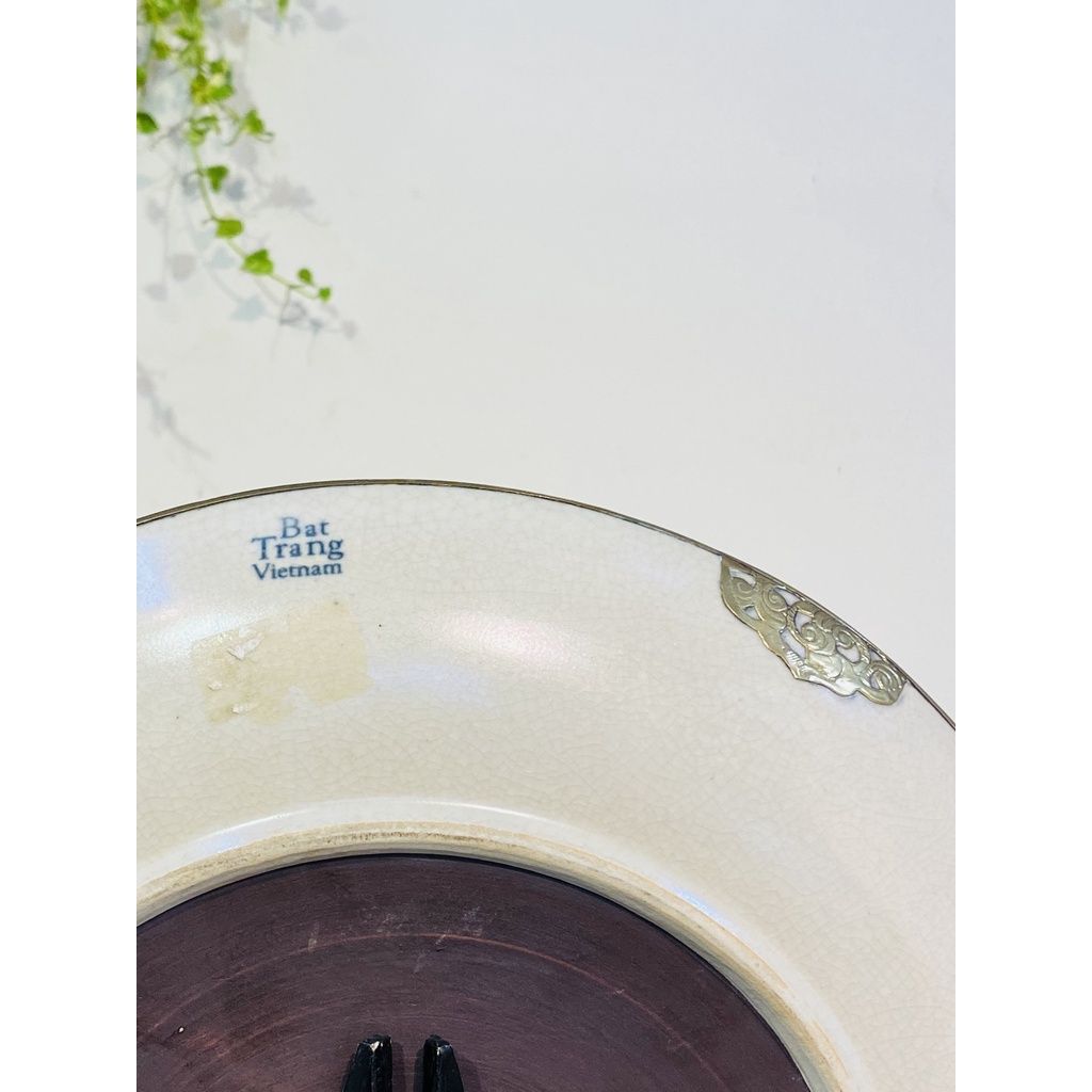  Đĩa trang trí men rạn giả cổ xuất xứ Bát Tràng 