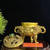  Xông trầm hương đồng quà tặng,đồ trang trí cao cấp 15cm -mỹ nghệ bảo khánh 