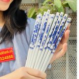  Đồ thờ cúng - Bộ đũa gốm men lam cao cấp - mỹ nghệ bảo khánh 