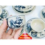  Ấm chén Bảo Khánh-Bộ ấm chén men rạn họa tiết sơn thủy đặc biệt 