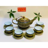  [HÀNG CHÍNH HÃNG]-Bộ ấm men màu xuất xứ Bát Tràng 