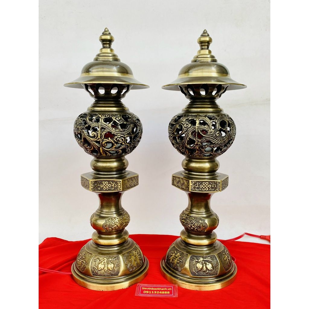  Đèn dầu bằng đồng Đại Bái chính hãng 