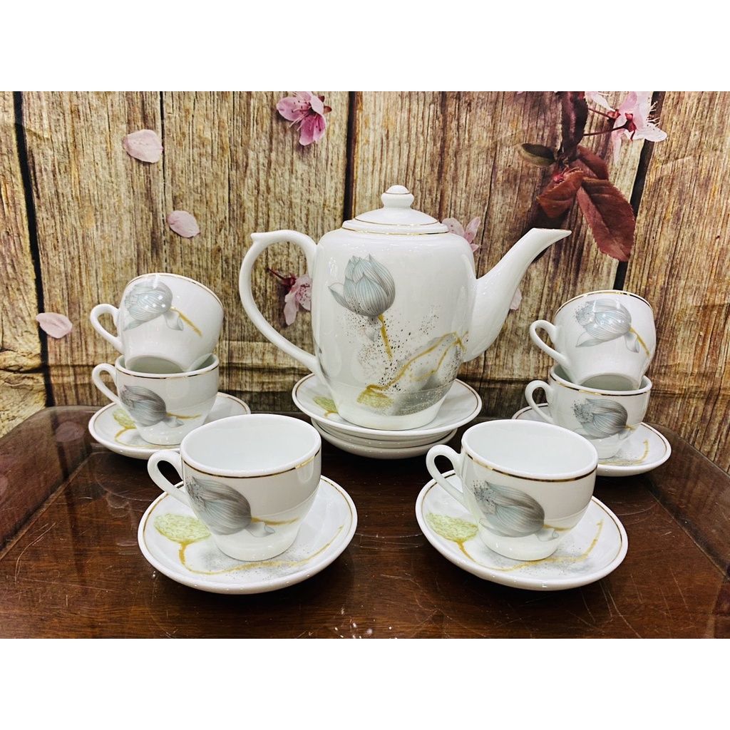  Bộ ấm chén Bát Tràng cao cấp chính hãng 800ml 