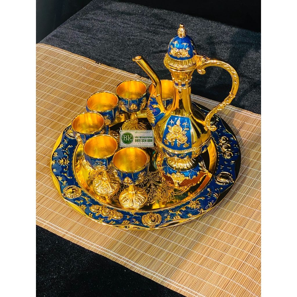  Bộ ấm chén hợp kim đồng dáng hoàng gia 