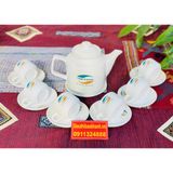  Bộ ấm chén,ấm trà men trắng Bát Tràng cao cấp chính hãng 350ml 