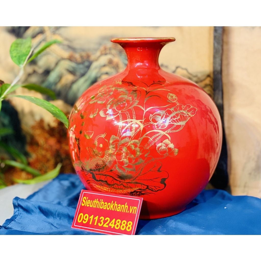  Bình Hút Lộc Bát Tràng Chính Hãng Họa Tiết Đặc Biệt 27cm Cao Cấp 