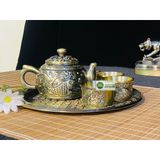  Bộ ấm chén đồng họa tiết Lí Ngư dáng cổ 250 ml 