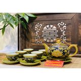  Bộ ấm chén,ấm trà Đẹp men màu xuất xứ Bát Tràng-Ấm chén Bảo Khánh 450ml 