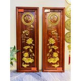  Tranh Mỹ Nghệ Gỗ Hương Phúc Đức Mẫu Tử Dát Vàng 107cm-Mỹ Nghệ Bảo Khánh 