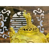  Xông trầm hương đồng quà tặng,đồ trang trí cao cấp -mỹ nghệ bảo khánh 18cm 