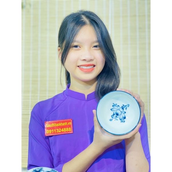  Bộ 10 bát men trắng vẽ hoa xuất xứ Bát Tràng 