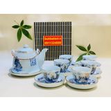  Bộ ấm chén đẹp,ấm trà Bát Tràng cao cấp chính hãng-Gốm sứ Bảo Khánh 350ml 
