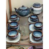  Bộ Ấm Chén Bát Tràng Men Hoả Biến Xanh Men Chảy Cao Cấp 