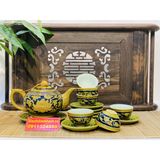  Bộ ấm chén,ấm trà Đẹp men màu xuất xứ Bát Tràng-Ấm chén Bảo Khánh 450ml 
