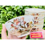  Nghệ thuật gốm sứ bộ bát ăn men kem sen hồng -Bảo Khánh 
