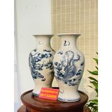  Cặp bình hoa thờ men rạn Bát Tràng 25cm 