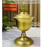  Đèn dầu thờ,phong thủy trạm trổ sen chất liệu Đồng Vàng 17cm 