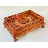  Khay Trà chân quỳ chất liệu Gỗ Hương cao cấp 48cm 