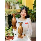  Cặp lục bình gỗ bách xanh vân tự nhiên cao 30cm 