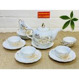  Bộ ấm chén uống trà cao cấp hoạ tiết sen vàng 24k BKCE-001700VN-0013 
