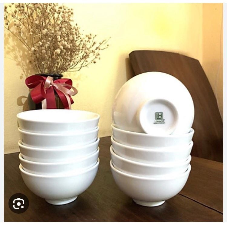  [Sỉ Lẻ] Bát Cơm Sứ Trắng Cao Cấp 