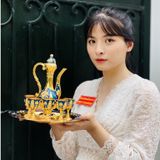  Bộ ấm chén hợp kim Đồng dáng hoàng gia cao cấp 750ml 