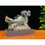 Gạt tàn đồng họa tiết cổ trạm trổ rồng loại 15cm 
