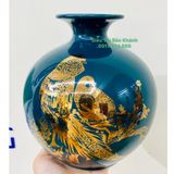  Bình hút lộc Bát Tràng Hoa Phù Dung vẽ vàng cao 25cm 