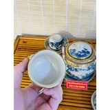  Bộ ấm chén men rạn bọc đồng vàng -Bảo Khánh 