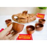  THỦ CÔNG MỸ NGHỆ TẠI XƯỞNG-BỘ ẤM CHÉN GỖ HƯƠNG ĐỤC NGUYÊN KHỐI-BÁT TRÀNG BẢO KHÁNH 