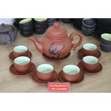  Bộ ấm chén tử sa Bát Tràng  họa tiết chữ Phúc-Siêu thị Bảo Khánh 