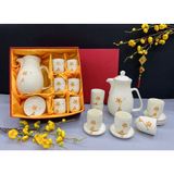  Bộ ấm men cao cấp họa tiết hoa 