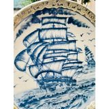  Đĩa Trưng Bày Men Dạ Bọc Đồng Họa Tiết Thuận Buồm Xuôi Gió 