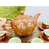  Bộ Ấm Chén Tử Sa Hoa Mai Bát Tràng 300ml-Mỹ Nghệ Bảo Khánh 