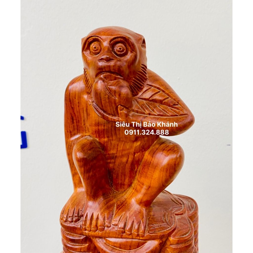  Tượng khỉ  gỗ  hương tài lộc cao 18 cm 