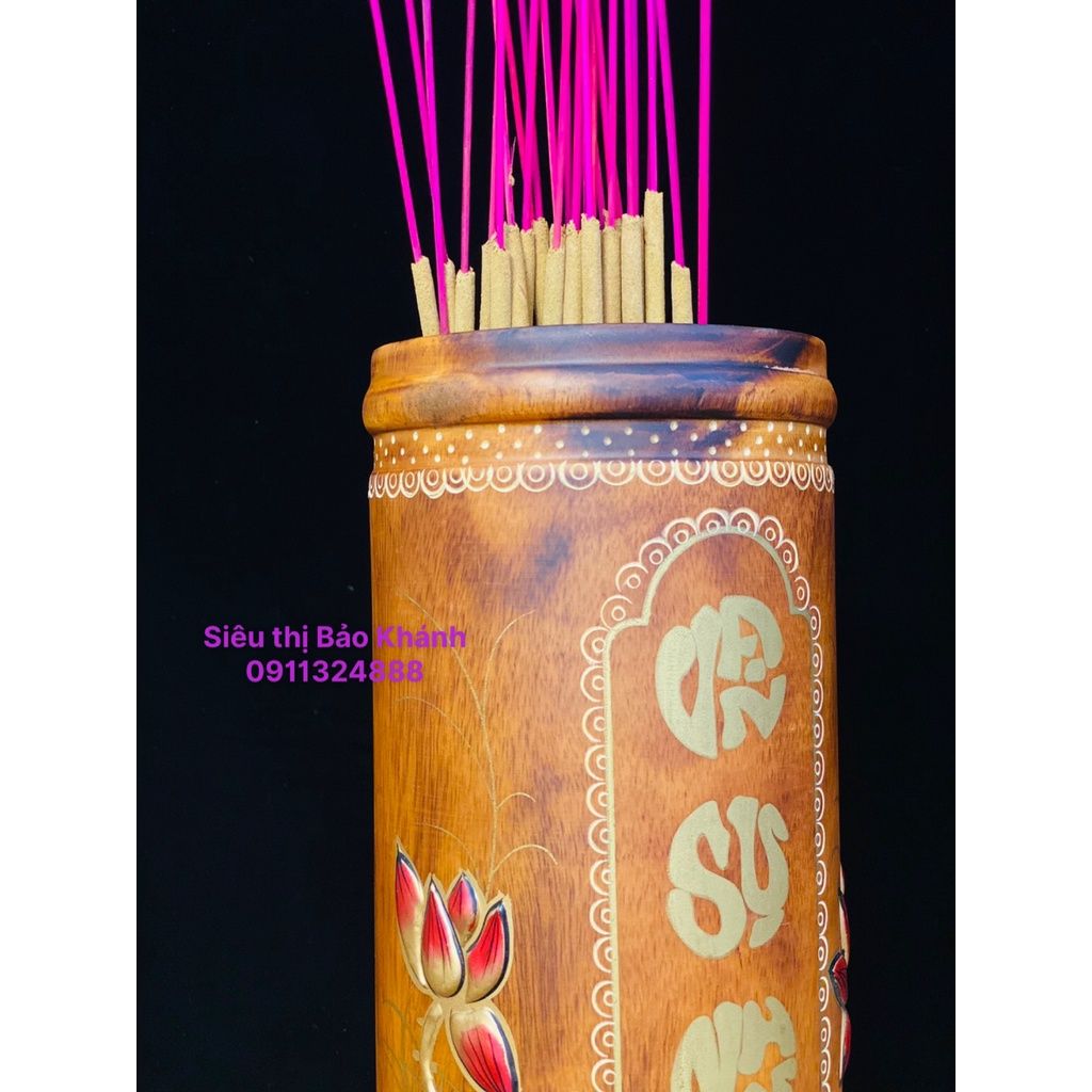  Lọ đựng hương Phong Thủy gỗ quý 28cm-Gỗ Bảo Khánh 