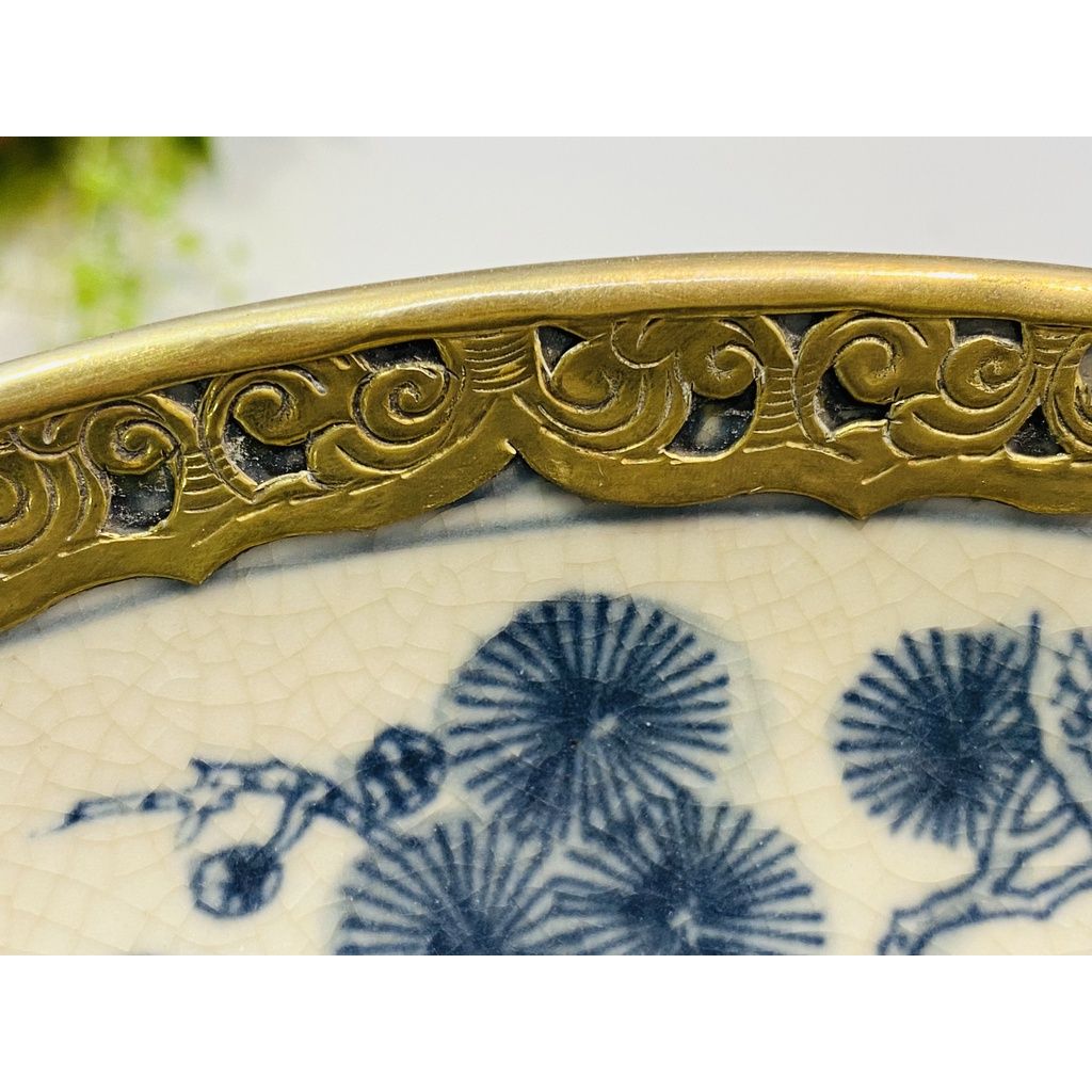  Đĩa trang trí men rạn giả cổ xuất xứ Bát Tràng 