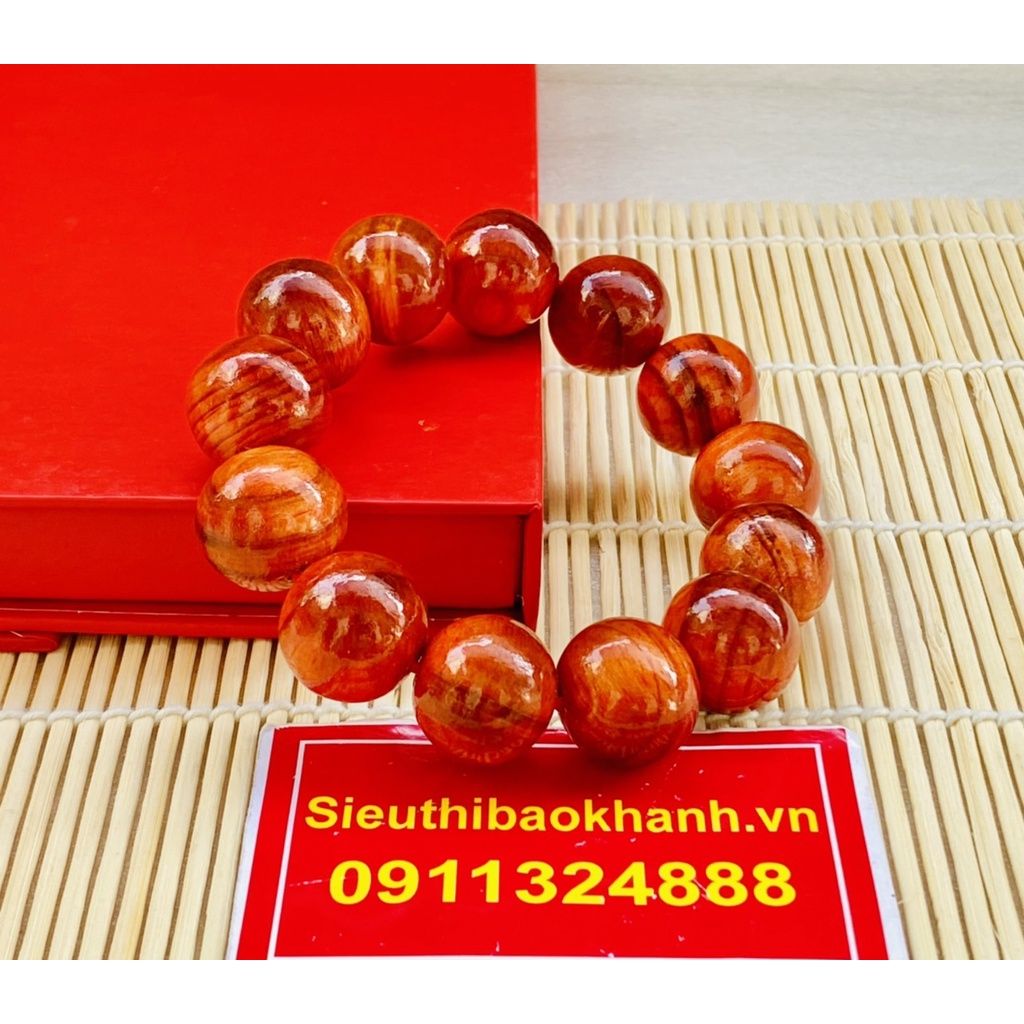  Chuỗi Vòng Tay Gỗ huyết long Chuẩn Vân Tự Nhiên 13 Hạt-Siêu Thị Bảo Khánh 