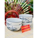  Bộ 10 bát men trắng vẽ sen 